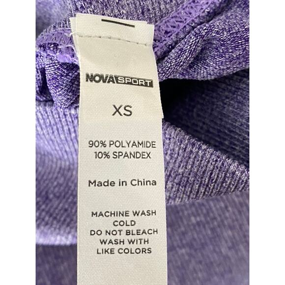 FASHION NOVA SPORT Women's Heathered Purple Scrunched High-Waist Leggings SZ XS - Picture 8 of 9